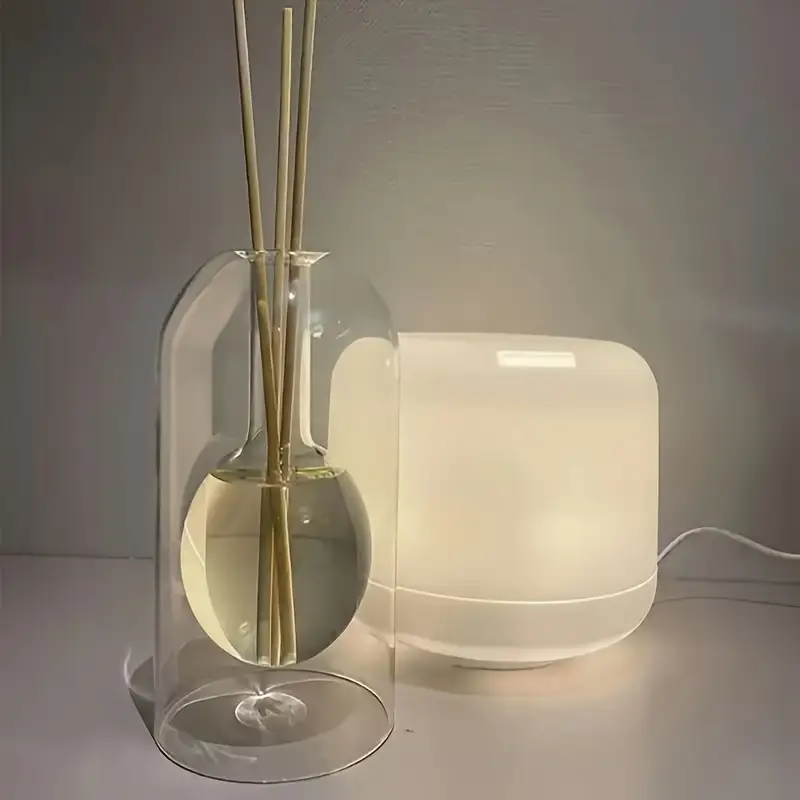 Clear Modern Floral aroma diffuser bottle - Elegant Minimalist fragrance dispenser for essential oils & perfumes, Decorative empty scent vase,